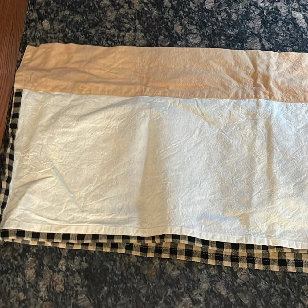 Embroidered Cream and Black Valance